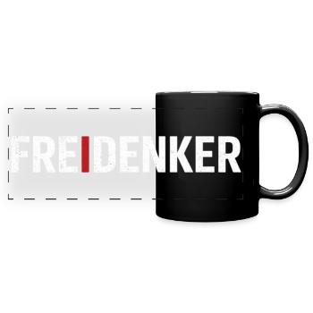 Libre-penseurs – Déclaration typographique forte - Mug panoramique uni - noir - Devant