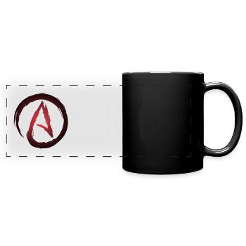 Atheism symbol atheist - Full Colour Panoramic Mug - black - Front