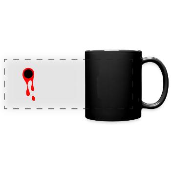 Gunshots and blood blood stain symbol gunshot wound - Full Colour Panoramic Mug - black - Front