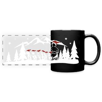 Husky sled dogs for Christmas - Full Colour Panoramic Mug - black - Front