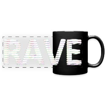 Police numérique minimale Rave Trippin Techno Lines - Mug panoramique uni - noir - Devant