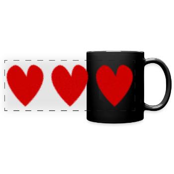 HERZ. JAHRESTAG. ALLES GUTE ZUM GEBURTSTAG. ALLES GUTE ZUM GEBURTSTAG - Panorama-Tasse farbig - Schwarz - Vorne