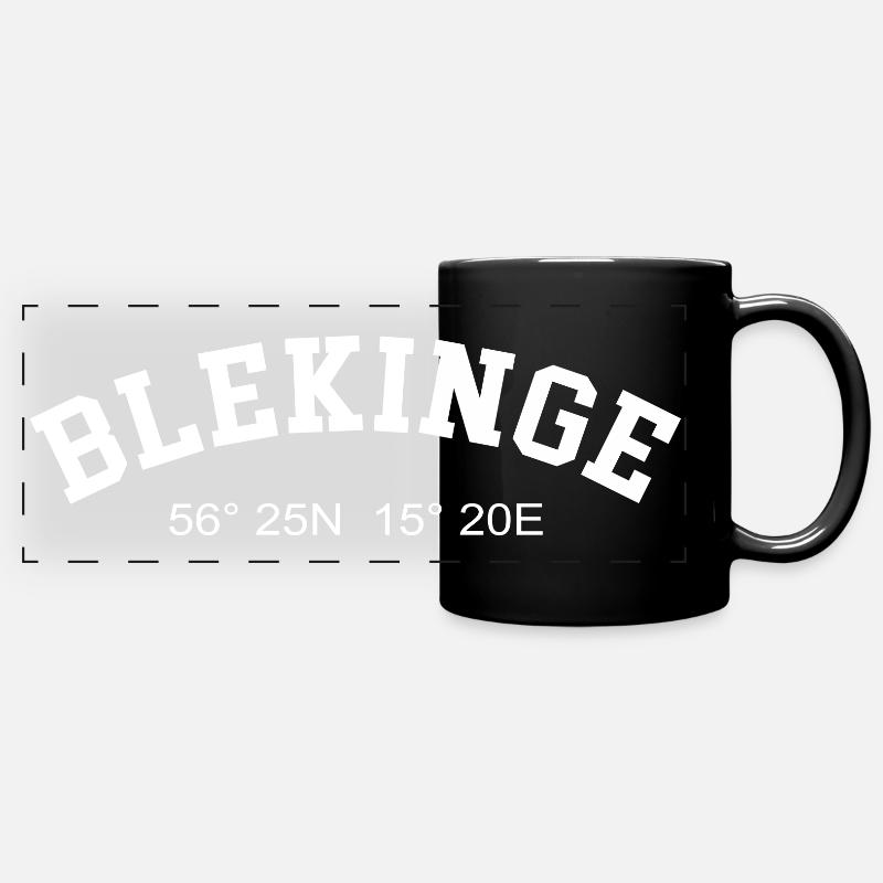 Blekinge Sweden Coordinates GPS Map Hiking - Full Colour Panoramic Mug - black