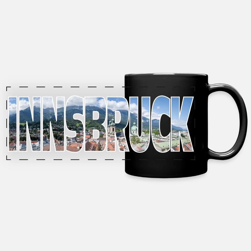 Innsbruck - Panorama-Tasse farbig - Schwarz