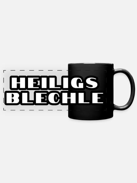 Heiligs-Blechle - Panorama-Tasse farbig - Schwarz