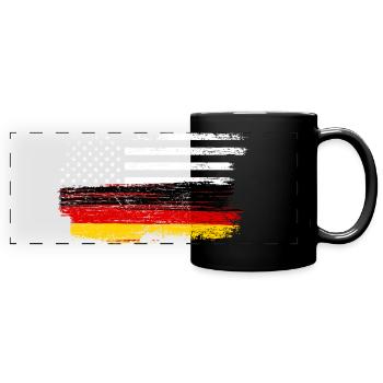 Drapeau Grunge Coup de pinceau - Mug panoramique uni - noir - Devant