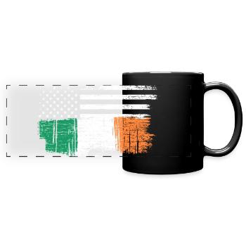 Drapeau irlandais avec étoiles - Mug panoramique uni - noir - Devant