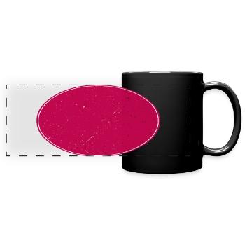 Ovaler Background schmutzig weinrot - Panorama-Tasse farbig - Schwarz - Vorne