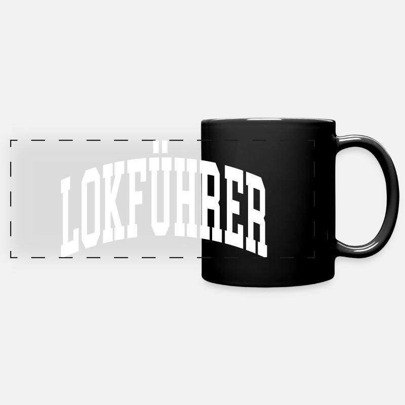 Lokführer - Panorama-Tasse farbig - Schwarz