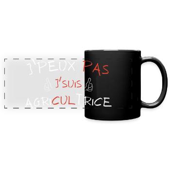 Ich kann nicht, ich bin Bauer - Panorama-Tasse farbig - Schwarz - Vorne
