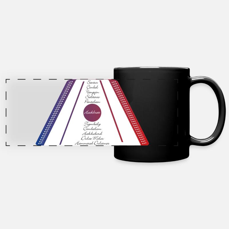 Dulcimer blue red - Full Colour Panoramic Mug - black