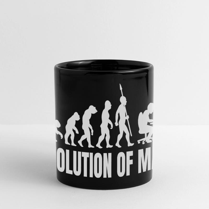Programmierer Computerfreak Evolution Retro Panorama-Tasse farbig