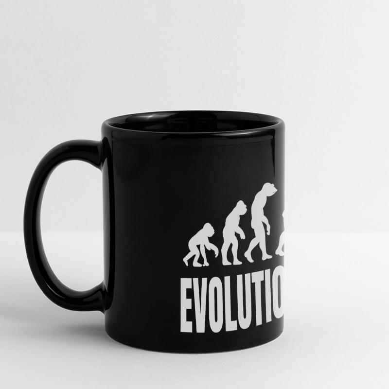 Programmierer Computerfreak Evolution Retro Panorama-Tasse farbig