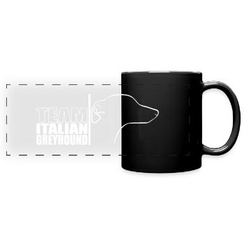 TEAM Italian Greyhound Hunde Hund Wilsigns - Panorama-Tasse farbig - Schwarz - Vorne