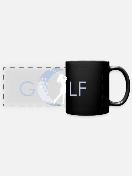 Motiv Golf dein Sport - Panorama-Tasse farbig - Schwarz