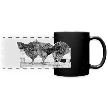 at the buffet - Full Colour Panoramic Mug - black - Front