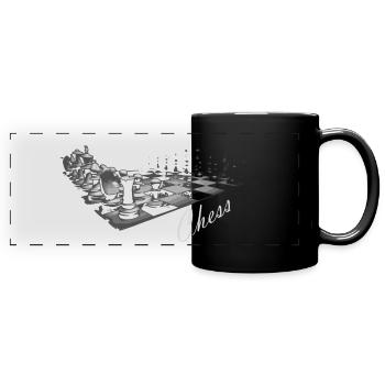 Schach - Panorama-Tasse farbig - Schwarz - Vorne