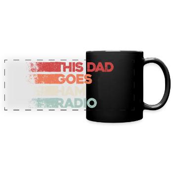 Papa est tout au sujet de la radio amateur ! - Mug panoramique uni - noir - Devant