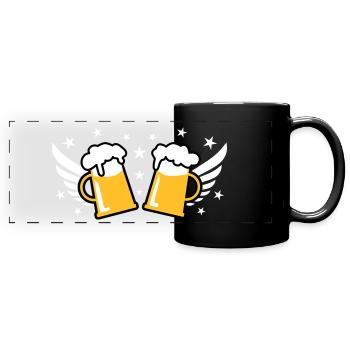 107 Two 2 Mass Beer Wings Stars Cheers - Full Colour Panoramic Mug - black - Front