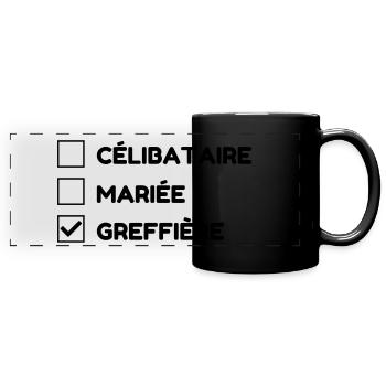 greffier / greffe / tribunal / justice / juge - Mug panoramique uni - noir - Devant