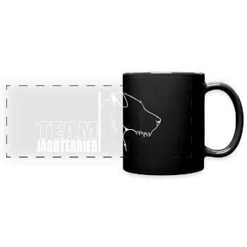TEAM Jagdterrier Hunde Hund Jagdhunde Wilsigns - Panorama-Tasse farbig - Schwarz - Vorne
