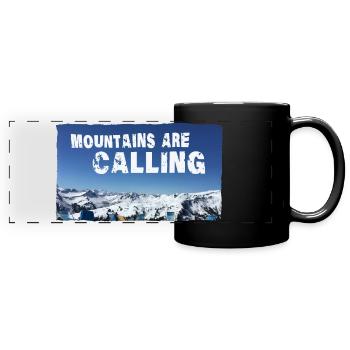 Mountains are Calling Damüls (2 Upload) - Panorama-Tasse farbig - Schwarz - Vorne
