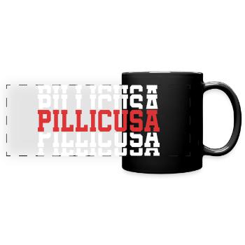 T-Shirt Pillicusa T-Shirt Gift Stacked Text - Full Colour Panoramic Mug - black - Front