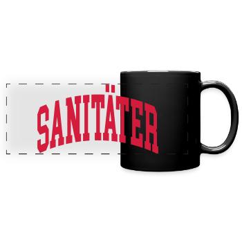 Sanitäter - Panorama-Tasse farbig - Schwarz - Vorne