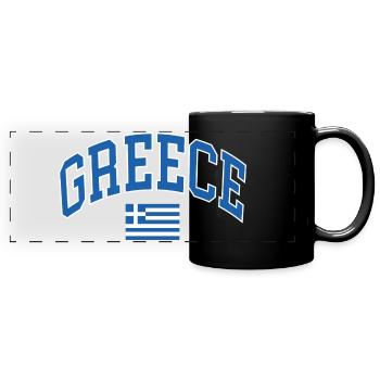 Grèce - Mug panoramique uni - noir - Devant