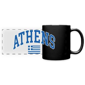 Athens - Panorama-Tasse farbig - Schwarz - Vorne