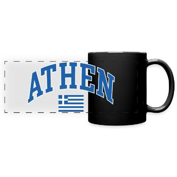 Athen - Panorama-Tasse farbig - Schwarz - Vorne