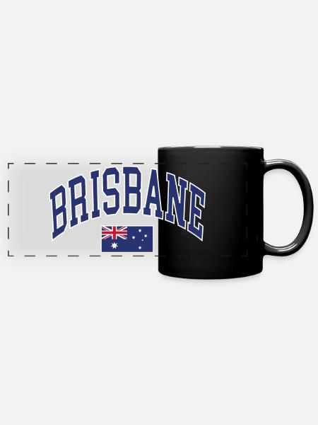 Brisbane - Panorama-Tasse farbig - Schwarz