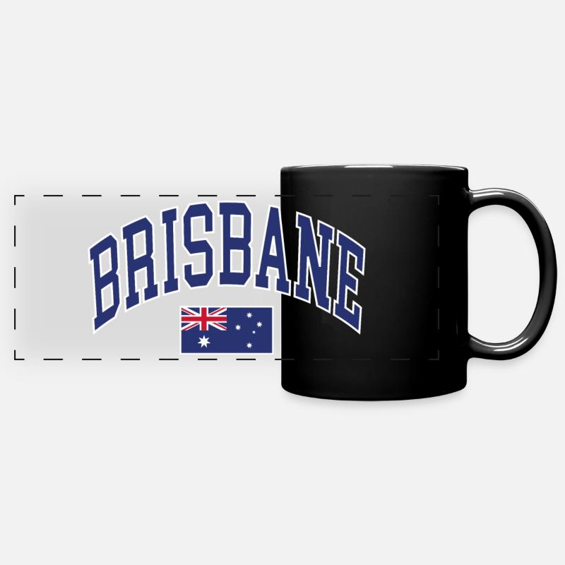 Brisbane - Panorama-Tasse farbig - Schwarz