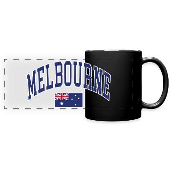 Melbourne - Mug panoramique uni - noir - Devant
