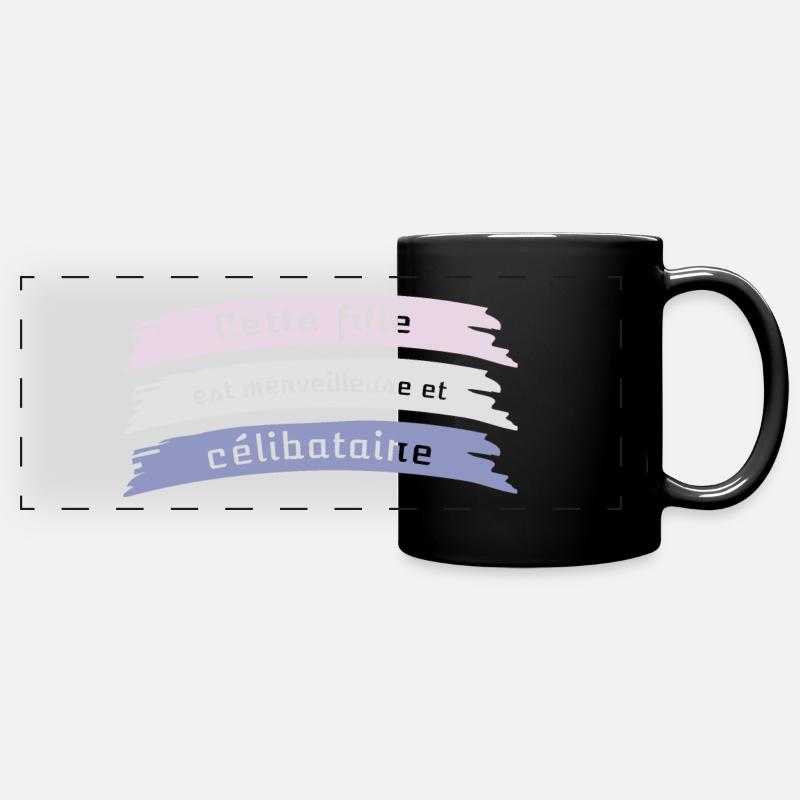 Cette fille est merveilleuse et célibataire - Mug panoramique uni - noir