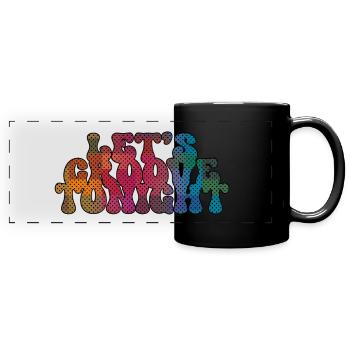 Let's groove tonight - Full Colour Panoramic Mug - black - Front