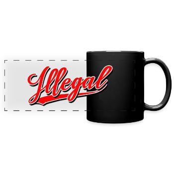démo illégale illégalement illégale - Mug panoramique uni - noir - Devant
