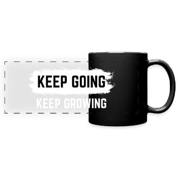 Continuez à grandir - Mug panoramique uni - noir - Devant
