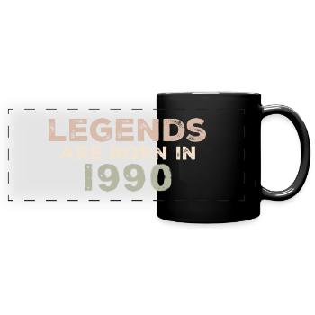 Legenden 1990 Jahrgang Retro Geburtstag Original - Panorama-Tasse farbig - Schwarz - Vorne