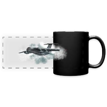 avions de transport - Mug panoramique uni - noir - Devant