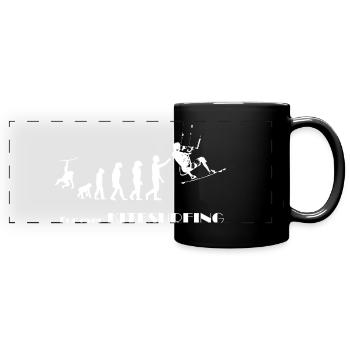 Evolution KITESURFING -SURFER KITESURFER Geschenk - Panorama-Tasse farbig - Schwarz - Vorne
