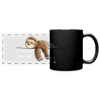 Extreme Chiller Sloth I Chill - Full Colour Panoramic Mug - black - Front