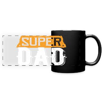 Super Dad Vintage Helden-Typo - Panorama-Tasse farbig - Schwarz - Vorne