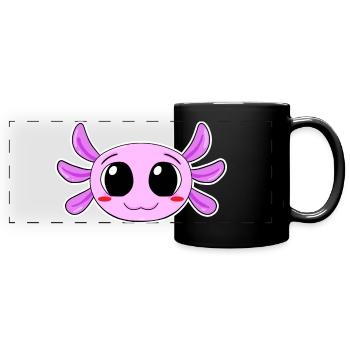 Axolotl Tête Motif Enfants Mignon - Mug panoramique uni - noir - Devant