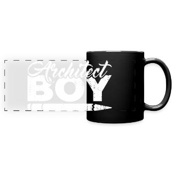 Architekt Junge - Panorama-Tasse farbig - Schwarz - Vorne