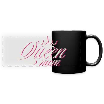 Krone Queen Mama T-Shirt Design - Panorama-Tasse farbig - Schwarz - Vorne
