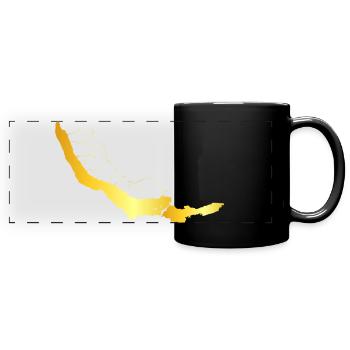 Goldküsten Gemeinden an Zürichsee Silhouette - Panorama-Tasse farbig - Schwarz - Vorne