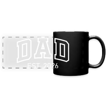 Dad est 2026 Geschenk – Perfekt für werdende Väter - Panorama-Tasse farbig - Schwarz - Vorne