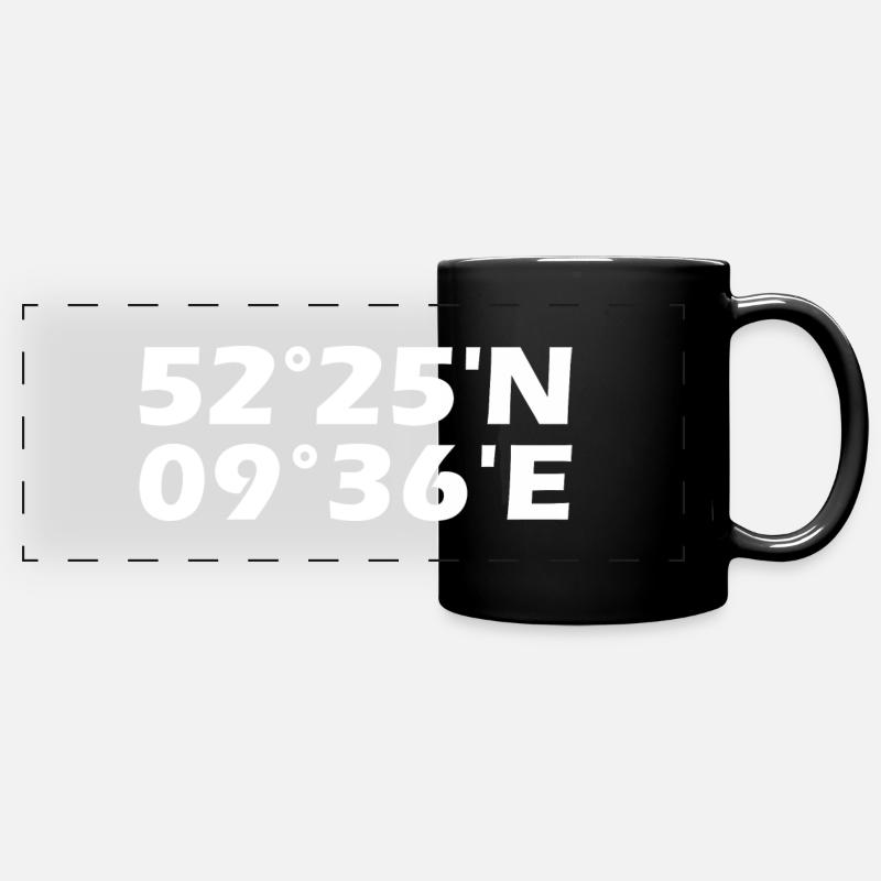 Garbsen coordinates - Full Colour Panoramic Mug - black