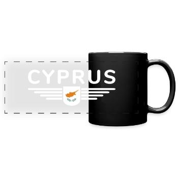 Cyprus Design – Island of Diversity - Full Colour Panoramic Mug - black - Front